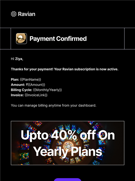 Ravian AI — Diseño de email